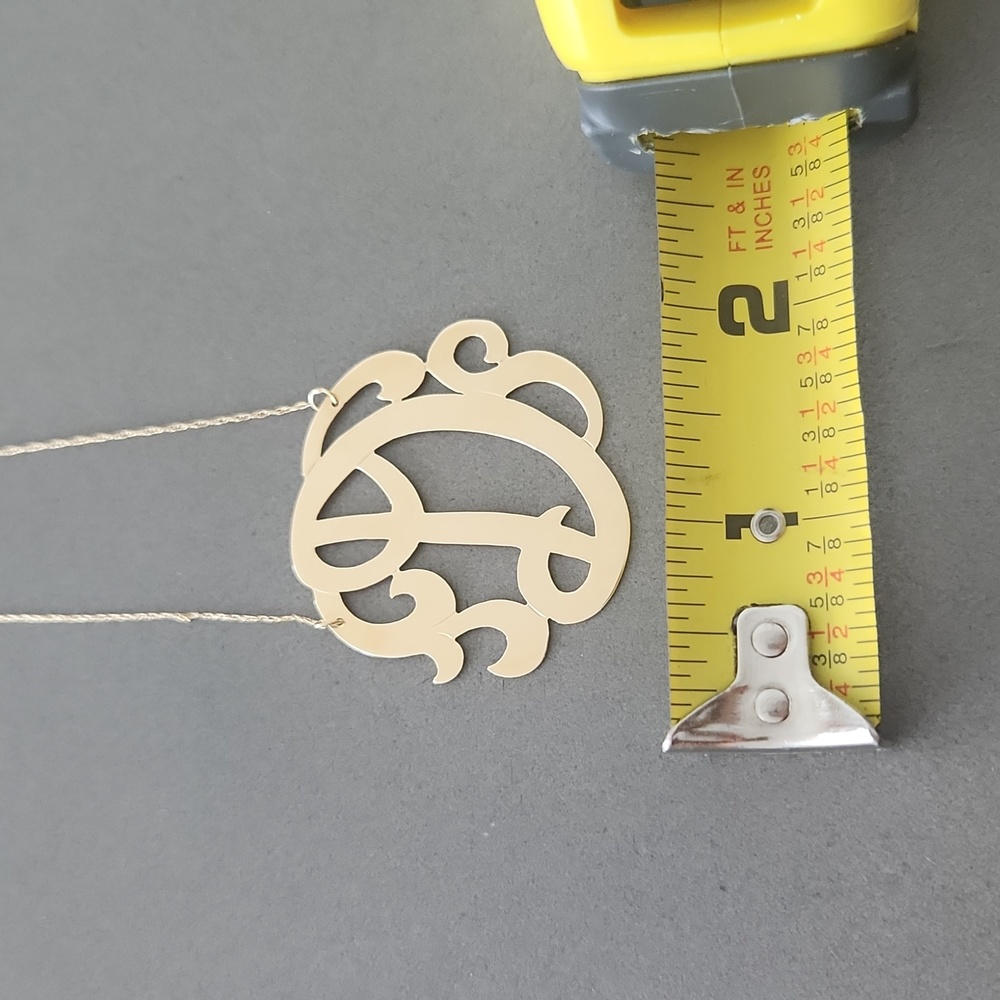 Solid 14k Gold Itallic "D" Initial Necklace Excel… - image 6